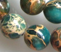 Green Blue Aqua Terra Jasper 10mm Round Beads