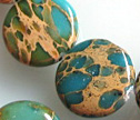 Green Blue Aqua Terra Jasper 16mm Coin Beads