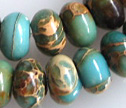 Green Blue Aqua Terra Jasper 10mm Rondelle Beads 