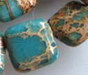 Green Blue Aqua Terra Jasper 14mm Square Beads