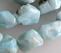 A ++ Blue Larimar 9-11mm Semi Faceted Nugget Beads