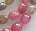 Tundra Sapphire 4x6 to 7x9mm Smooth Oval Nuggets Beads 18"