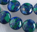 AA Azurite Malachite 8mm Coin Beads