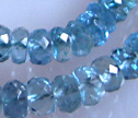 Rare Deep Aquamarine Faceted 5mm Rondelle Beads