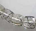AA Tourmalated Quartz Faceted 6.5mm Cube Beads