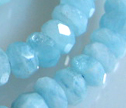 Deep Baby Blue Aquamarine Faceted 7mm Rondelle Beads