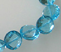 Swiss Blue Topaz Faceted 8mm Coin Beads Loose