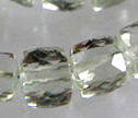 Gem Green Amethyst Faceted 6.5mm Cube Beads (1pc)