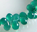 Green Onyx Faceted 4x7mm Full Briolette Beads