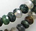 Moss Agate Faceted 6mm Rondelle Beads