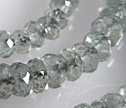Gem Moss Aquamarine Faceted 4mm Rondelle Beads