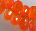 Orange Carnelian Faceted 4x6 to 5x7mm Full Briolette Beads