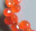 AA Royal Orange Carnelian Faceted 6.5mm Briolette Beads