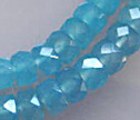 AAA Peruvian Chalcedony Faceted Wheel Rondelle Hong Kong Cut