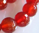 AA Red Carnelian 10mm Faceted Round Beads 