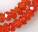 Gem Deep Carnelian Faceted 6mm Rondelle Beads