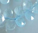 Baby Blue Aquamarine Flat Slice Briolette Beads