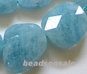 Deep Baby Blue Aquamarine Faceted Slice Nuggets