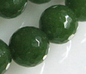 Canada Green Jade Faceted 12mm Round Beads