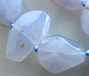 Natural Blue Chalcedony Faceted Fancy 10x15mm Nuggets