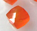 Gem Orange Carnelian Faceted 7mm Cube