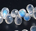 AA Rainbow Moonstone Faceted 4x6mm Full Briolette Beads