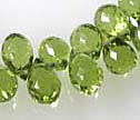 Gem Peridot Faceted 4x7mm Full Briolette Beads