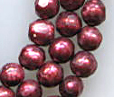 Red Faceted 5mm Pearls