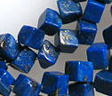 Lapis 5mm Cross Drilled Cube Beads