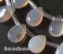 Gray Agate 6x8mm Smooth Briolettes 