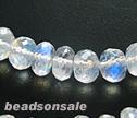 AA Blue Fire Moonstone Faceted 6mm Rondelle 8"