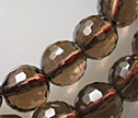 Smokey Quartz Faceted 8mm Round Beads 
