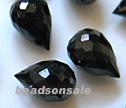 Sparkly Black Cubic Zirconia Faceted 6x8mm Full Briolettes