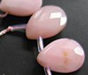 Pink Peruvian Opal Faceted 12x18mm Briolettes 