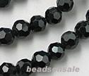 AA Sparkly Black Onyx Faceted 4mm Round 