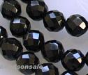 Sparkling Black Onyx Faceted 8mm Round 