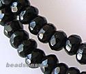 Sparkling Black Onyx Faceted 4mm Rondelle 