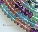 AAA Fluorite Faceted 6mm Rondelle Beads
