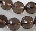 Smokey Quartz Faceted 10mm Round Beads 