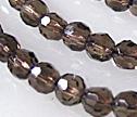 Smokey Quartz Faceted 4mm Round Beads 