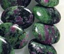 Ruby Zoisite Cross Drilled Lentil Oval Beads