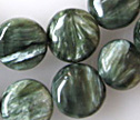Seraphinite 10 mm Puffy Coin Beads