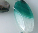 Green Bi Color Agate 17x35mm Oval Beads