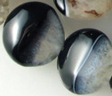 Bi Color Black and White 15mm Coin Beads