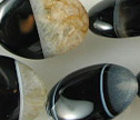 Bi Color Black and White 15x20mm Oval Beads