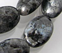 Iridescent Black Labradorite 10x14mm Oval Beads