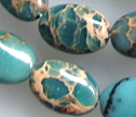 Green Blue Aqua Terra Jasper 8x12mm Oval Beads
