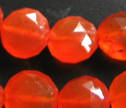 AA Orange Carnelian Faceted 7mm Puffy Coin Beads