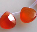 AA Deep Carnelian Faceted 12mm Briolette Beads