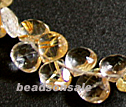 Gold Rutilated Quartz Faceted 5mm Briolette Beads
